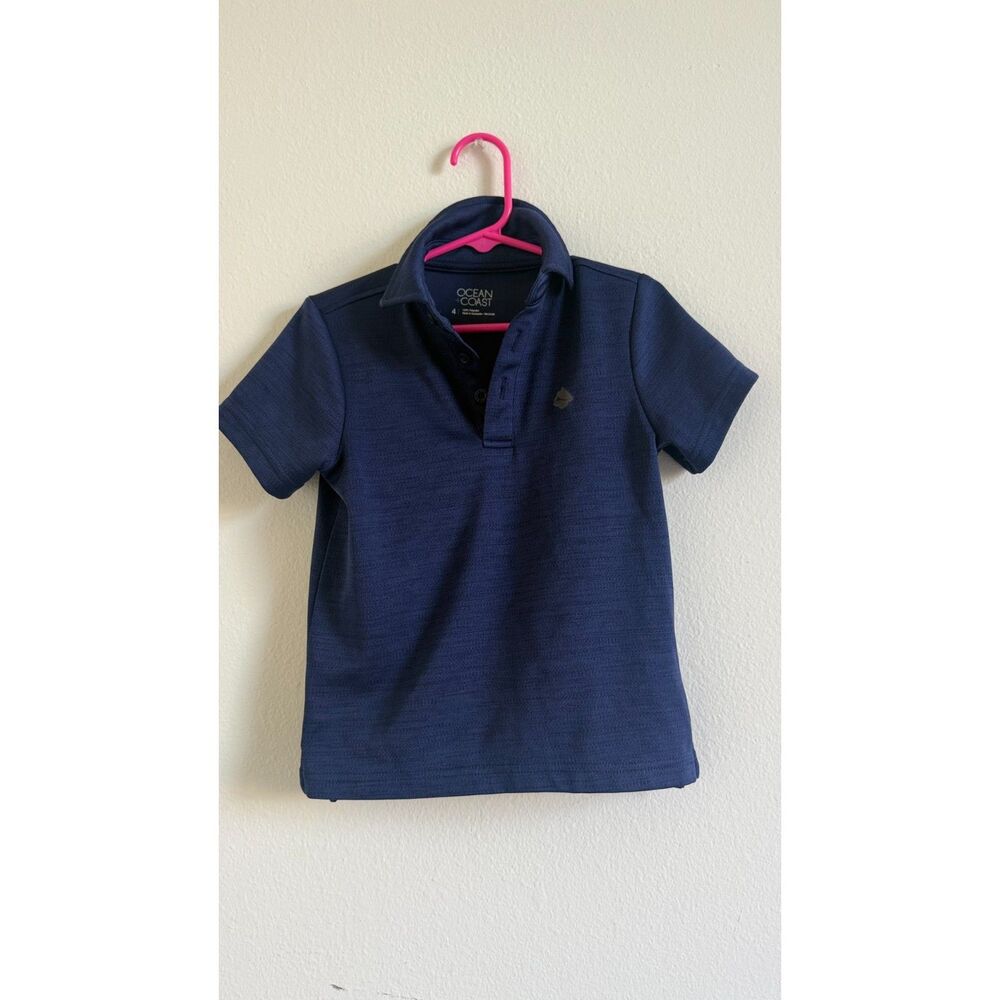 Ocean + Coast Boys Size 4 Navy Blue Performance Golf Polo Shirt